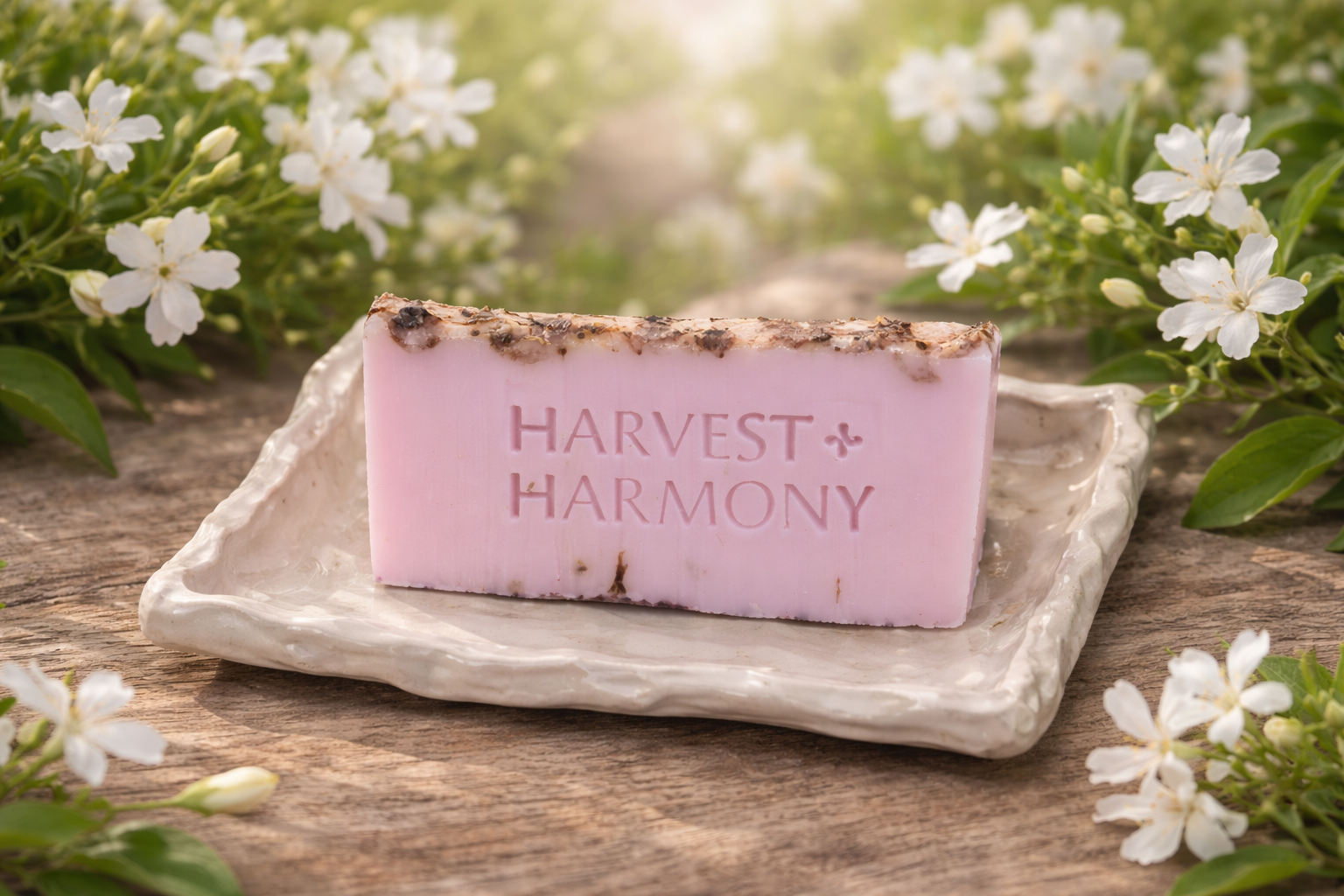 Harvest + Harmony Jasmine Goat Milk Soap With Dish