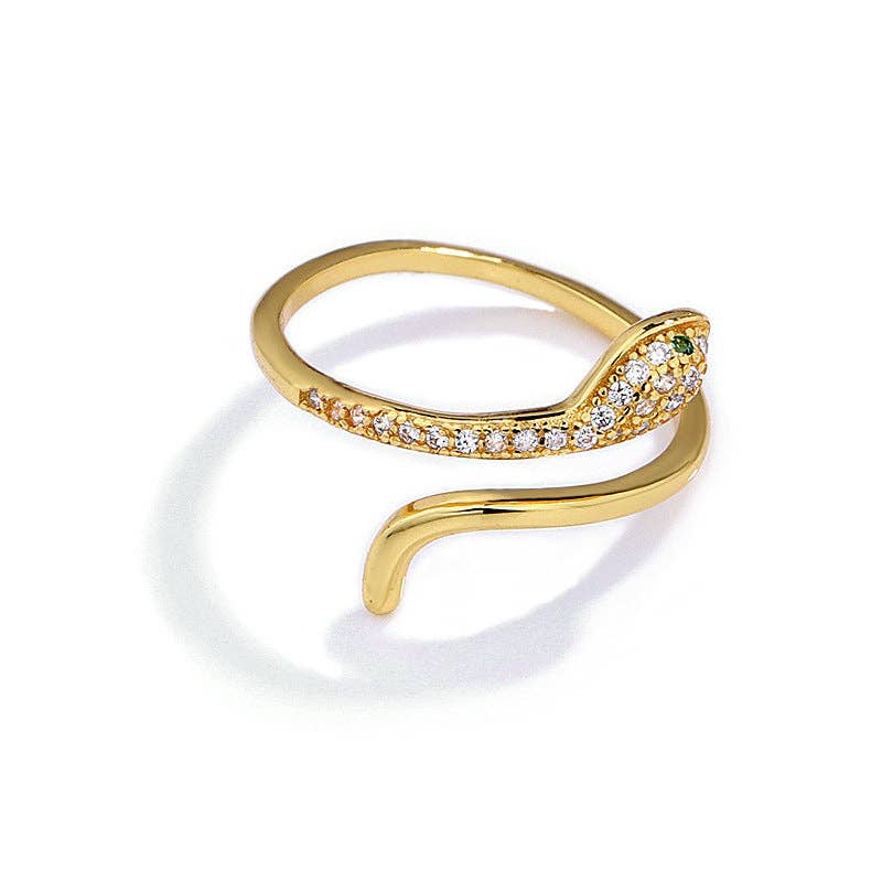 Vintage Snake Stacking Bypass Ring in 925 Sterling Silver