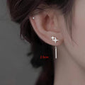 Dainty Star Long Threader Earrings in 925 Sterling Silver