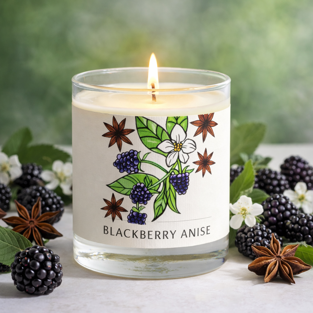 Blackberry Anise - Medium Glass - Just Bee Candle