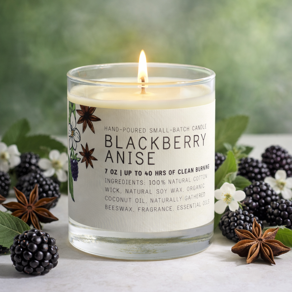 Blackberry Anise - Medium Glass - Just Bee Candle
