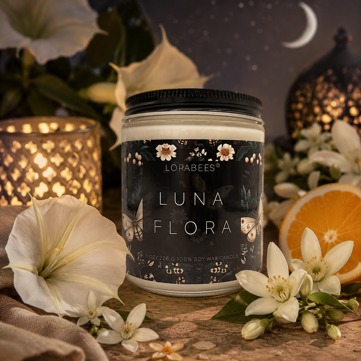 Luna Flora Jardin De Lune Noire 100% Soy Wax Candle