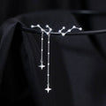 Big Dipper Star Tassel Stud Earrings in 925 Sterling Silver