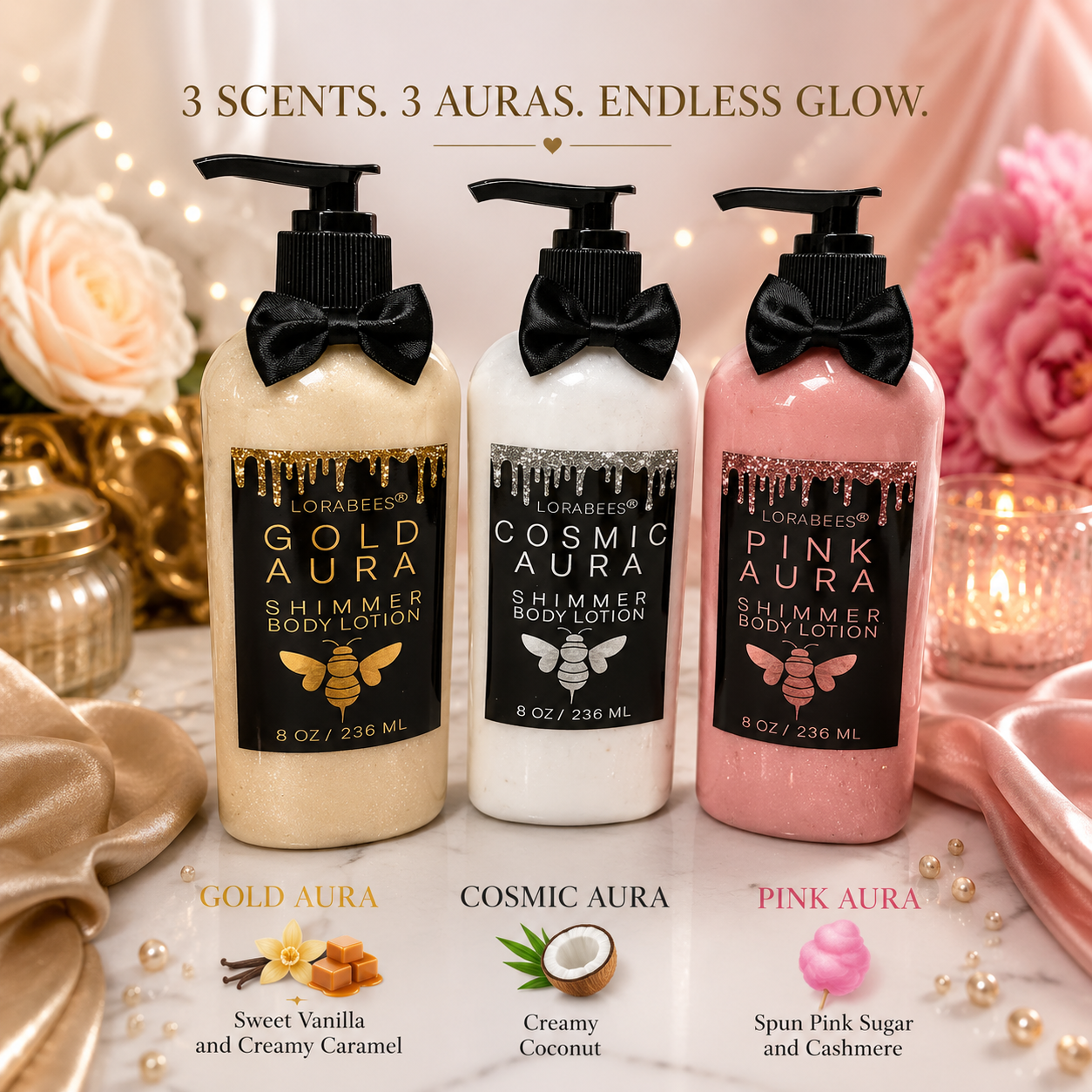 Aura Shimmer Goat Milk Lotions 