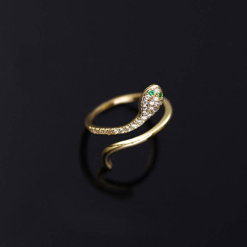 Vintage Snake Stacking Bypass Ring in 925 Sterling Silver