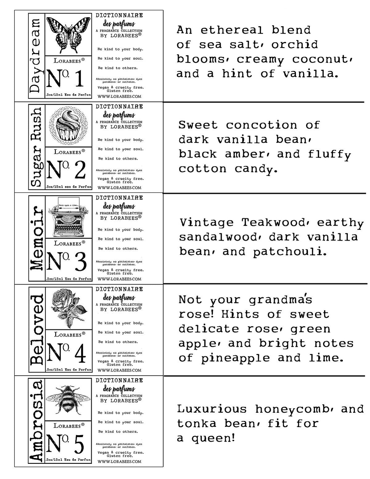 Lorabees Dictionnaire Des Parfum Roll On Oil Perfume