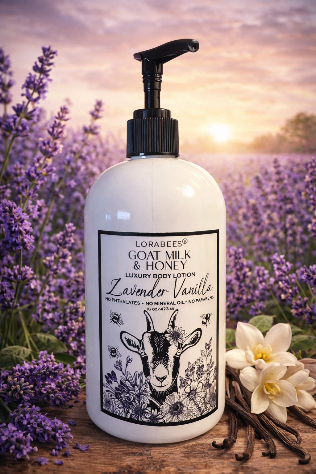 Lavender Vanilla- Goat Milk & Honey Luxury Body Lotion 16 oz