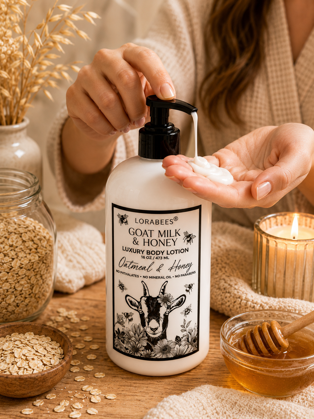 Oatmeal & Honey: Goat Milk & Honey Luxury Body Lotion 16 oz