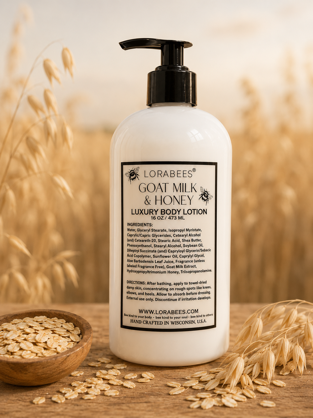 Oatmeal & Honey: Goat Milk & Honey Luxury Body Lotion 16 oz