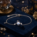 Planet Moon Star Moonstone Charm Bracelet in Solid Copper